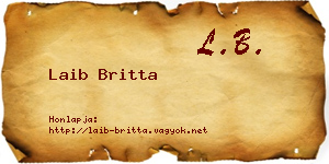 Laib Britta névjegykártya
